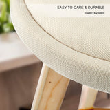 Furniture > Bar Stools & Chairs > Table & Bar Stools - 2X Wood Bar Stool Dining Chair Fabric LEILA 72cm BEIGE - Garden Yard