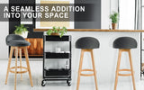 Furniture > Bar Stools & Chairs > Table & Bar Stools - 2X Wooden Bar Stool Dining Chair Fabric LEILA 72cm GREY - Garden Yard