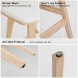 Furniture > Bar Stools & Chairs > Table & Bar Stools - 2X Wooden Bar Stool Padded Fabric Dining Chair KANSO 65cm BEIGE - Garden Yard