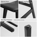 Furniture > Bar Stools & Chairs > Table & Bar Stools - 2X Wooden Bar Stool Padded PU Leather Dining Chair KANSO 65cm BLACK - Garden Yard