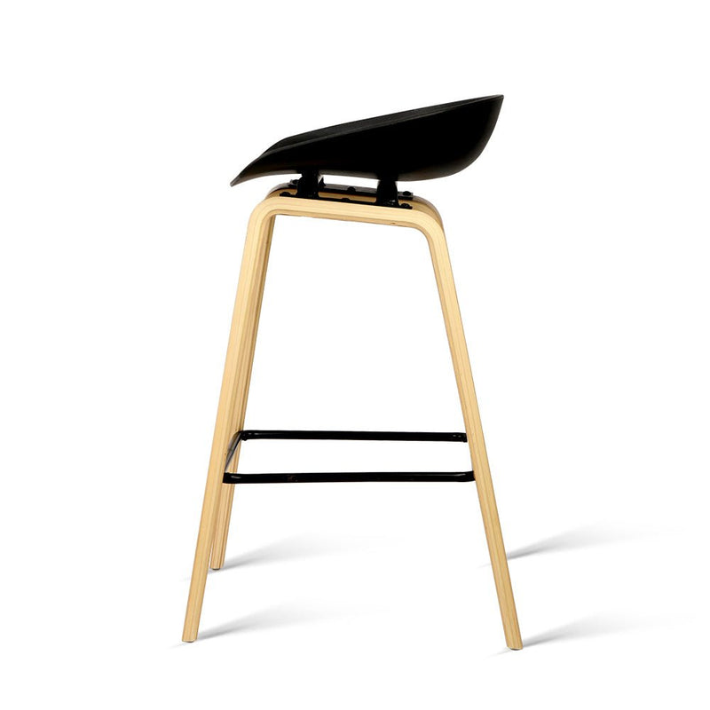 Furniture > Bar Stools & Chairs > Table & Bar Stools - 4x Artiss Bar Stools Kitchen Counter Stool Dining Chairs Wooden Black - Garden Yard
