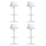 Furniture > Bar Stools & Chairs > Table & Bar Stools - 4x Artiss Bar Stools Kitchen Swivel Gas Lift Stool Leather Dining Chairs White - Garden Yard