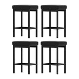 Furniture > Bar Stools & Chairs > Table & Bar Stools - A Set of 4 Artiss Metal Bar Stools PU Seat Dining Counter Chairs - Garden Yard