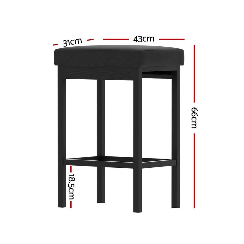 Furniture > Bar Stools & Chairs > Table & Bar Stools - A Set of 4 Artiss Metal Bar Stools PU Seat Dining Counter Chairs - Garden Yard