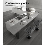 Furniture > Bar Stools & Chairs > Table & Bar Stools - Artiss 2x Bar Stools Gas Lift Leather Padded Grey - Garden Yard