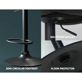 Furniture > Bar Stools & Chairs > Table & Bar Stools - Artiss 2x Bar Stools Gas Lift Vintage Leather Black - Garden Yard