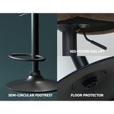 Furniture > Bar Stools & Chairs > Table & Bar Stools - Artiss 2x Bar Stools Gas Lift Vintage Leather Brown - Garden Yard