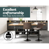 Furniture > Bar Stools & Chairs > Table & Bar Stools - Artiss 2x Bar Stools Gas Lift Vintage Leather Brown - Garden Yard