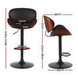 Furniture > Bar Stools & Chairs > Table & Bar Stools - Artiss 4x Bar Stools Gas Lift Leather Padded Black - Garden Yard