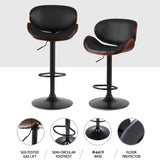 Furniture > Bar Stools & Chairs > Table & Bar Stools - Artiss 4x Bar Stools Gas Lift Leather Padded Black - Garden Yard