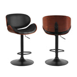 Furniture > Bar Stools & Chairs > Table & Bar Stools - Artiss 4x Bar Stools Gas Lift Leather Padded Black - Garden Yard