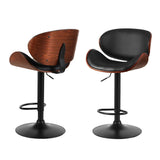 Furniture > Bar Stools & Chairs > Table & Bar Stools - Artiss 4x Bar Stools Gas Lift Leather Padded Black - Garden Yard