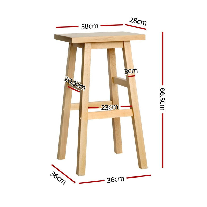 Furniture > Bar Stools & Chairs > Table & Bar Stools - Artiss 4x Bar Stools Kitchen Chairs Wooden Nature - Garden Yard