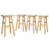 Furniture > Bar Stools & Chairs > Table & Bar Stools - Artiss 4x Bar Stools Kitchen Chairs Wooden Nature - Garden Yard