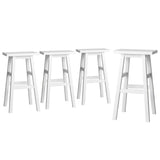 Furniture > Bar Stools & Chairs > Table & Bar Stools - Artiss 4x Bar Stools Kitchen Chairs Wooden White - Garden Yard