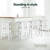 Furniture > Bar Stools & Chairs > Table & Bar Stools - Artiss 4x Bar Stools Kitchen Chairs Wooden White - Garden Yard