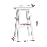 Furniture > Bar Stools & Chairs > Table & Bar Stools - Artiss 4x Bar Stools Kitchen Chairs Wooden White - Garden Yard