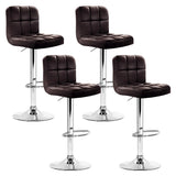 Furniture > Bar Stools & Chairs > Table & Bar Stools - Artiss 4x Bar Stools Leather Gas Lift Brown - Garden Yard