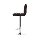 Furniture > Bar Stools & Chairs > Table & Bar Stools - Artiss 4x Bar Stools Leather Gas Lift Brown - Garden Yard