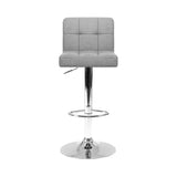 Furniture > Bar Stools & Chairs > Table & Bar Stools - Artiss 4x Bar Stools Leather Gas Lift Grey - Garden Yard