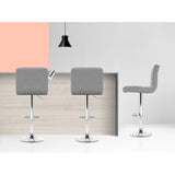 Furniture > Bar Stools & Chairs > Table & Bar Stools - Artiss 4x Bar Stools Leather Gas Lift Grey - Garden Yard