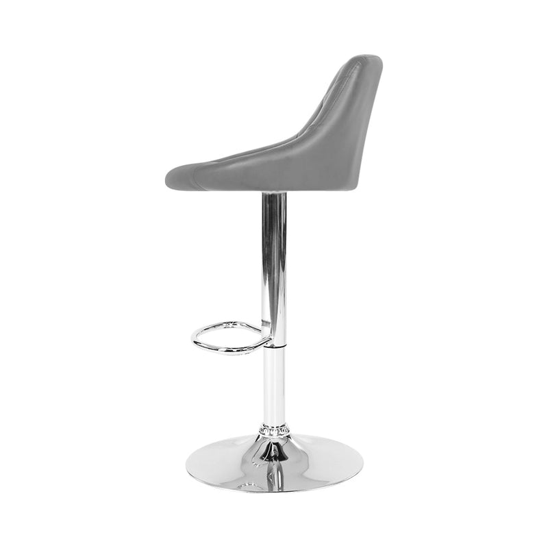 Furniture > Bar Stools & Chairs > Table & Bar Stools - Artiss 4x Bar Stools Leather Padded Gas Lift Grey - Garden Yard