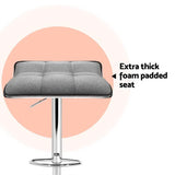 Furniture > Bar Stools & Chairs > Table & Bar Stools - Artiss 4x Bar Stools Linen Padded Gas Lift - Garden Yard