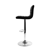 Furniture > Bar Stools & Chairs > Table & Bar Stools - Artiss 4x Bar Stools Padded Leather Gas Lift Black - Garden Yard