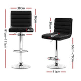 Furniture > Bar Stools & Chairs > Table & Bar Stools - Artiss 4x Bar Stools Padded Leather Gas Lift Black - Garden Yard