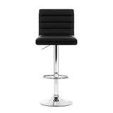 Furniture > Bar Stools & Chairs > Table & Bar Stools - Artiss 4x Bar Stools Padded Leather Gas Lift Black - Garden Yard