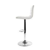 Furniture > Bar Stools & Chairs > Table & Bar Stools - Artiss 4x Bar Stools Padded Leather Gas Lift White - Garden Yard