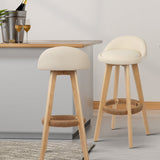 Furniture > Bar Stools & Chairs > Table & Bar Stools - Artiss 4x Bar Stools Padded Leather Wooden Beige - Garden Yard