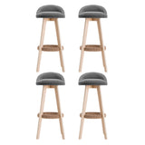 Furniture > Bar Stools & Chairs > Table & Bar Stools - Artiss 4x Bar Stools Padded Linen Wooden Grey - Garden Yard