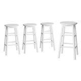 Furniture > Bar Stools & Chairs > Table & Bar Stools - Artiss 4x Bar Stools Round Chairs Wooden White - Garden Yard