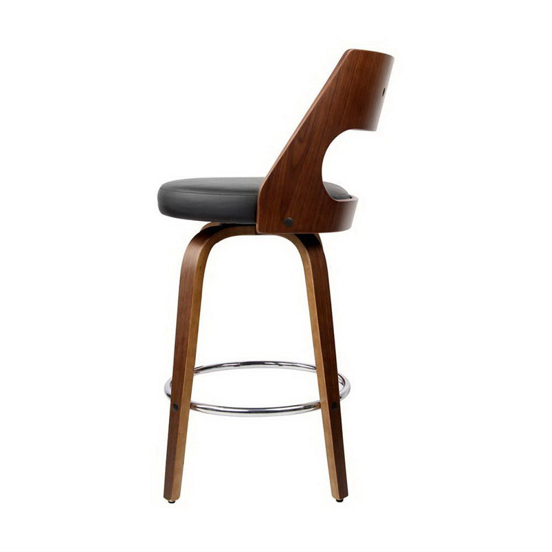 Furniture > Bar Stools & Chairs > Table & Bar Stools - Artiss 4x Bar Stools Swivel Leather Chair 65cm - Garden Yard