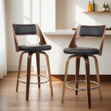 Furniture > Bar Stools & Chairs > Table & Bar Stools - Artiss 4x Bar Stools Swivel Leather Chair 65cm - Garden Yard