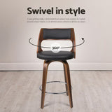 Furniture > Bar Stools & Chairs > Table & Bar Stools - Artiss 4x Bar Stools Swivel Leather Chair 65cm - Garden Yard