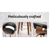 Furniture > Bar Stools & Chairs > Table & Bar Stools - Artiss 4x Bar Stools Swivel PU Seat Wooden - Garden Yard