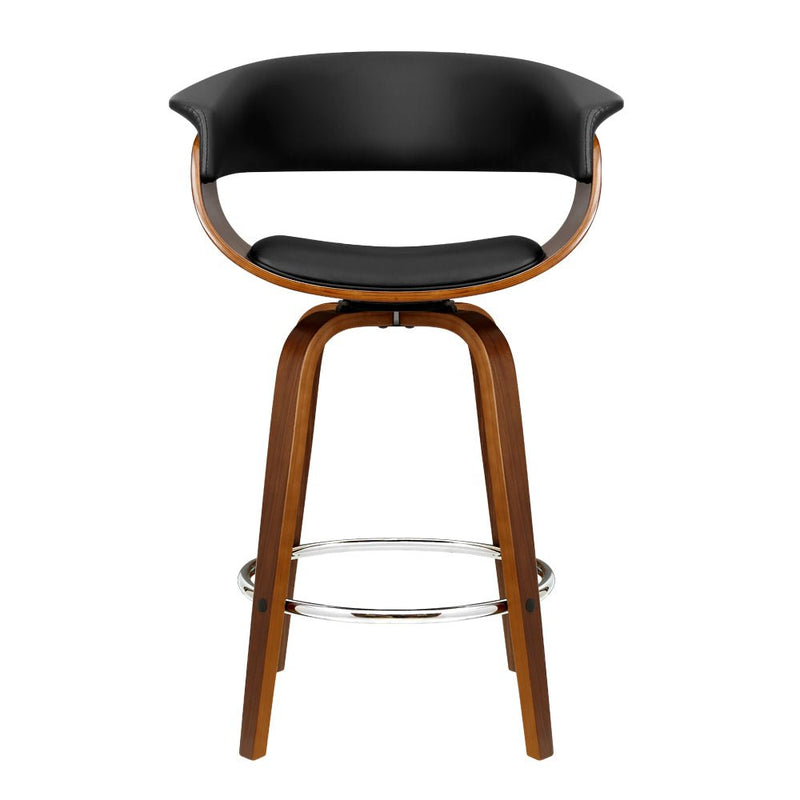 Furniture > Bar Stools & Chairs > Table & Bar Stools - Artiss 4x Bar Stools Swivel PU Seat Wooden - Garden Yard