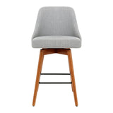 Furniture > Bar Stools & Chairs > Table & Bar Stools - Artiss 4x Bar Stools Swivel Seat Wooden Grey - Garden Yard