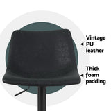 Furniture > Bar Stools & Chairs > Table & Bar Stools - Artiss 4x Bar Stools Vintage Leather Swivel Gas Lift Black - Garden Yard