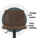 Furniture > Bar Stools & Chairs > Table & Bar Stools - Artiss 4x Bar Stools Vintage Leather Swivel Gas Lift Brown - Garden Yard