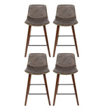 Furniture > Bar Stools & Chairs > Table & Bar Stools - Artiss 4x Bar Stools Vintage Leather Wooden - Garden Yard