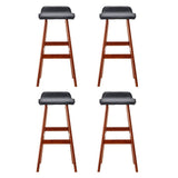 Furniture > Bar Stools & Chairs > Table & Bar Stools - Artiss 4x Bar Stools Wooden Stool Black - Garden Yard