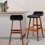 Furniture > Bar Stools & Chairs > Table & Bar Stools - Artiss 4x Bar Stools Wooden Stool Black - Garden Yard