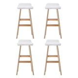 Furniture > Bar Stools & Chairs > Table & Bar Stools - Artiss 4x Bar Stools Wooden Stool White - Garden Yard