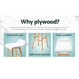 Furniture > Bar Stools & Chairs > Table & Bar Stools - Artiss 4x Bar Stools Wooden Stool White - Garden Yard