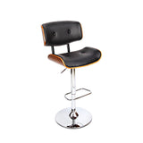 Furniture > Bar Stools & Chairs > Table & Bar Stools - Artiss Bar Stools Gas Lift Leather Black - Garden Yard