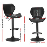 Furniture > Bar Stools & Chairs > Table & Bar Stools - Artiss Bar Stools Kitchen Counter Stools Swivel Gas Lift Vintage Chairs Black x2 - Garden Yard