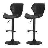 Furniture > Bar Stools & Chairs > Table & Bar Stools - Artiss Bar Stools Kitchen Counter Stools Swivel Gas Lift Vintage Chairs Black x2 - Garden Yard